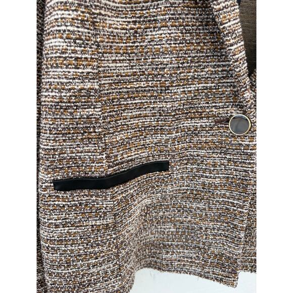 SOHO Tweed Blazer Jacket Women Size M | Brown Textured | Business Casual - Picture 4 of 8